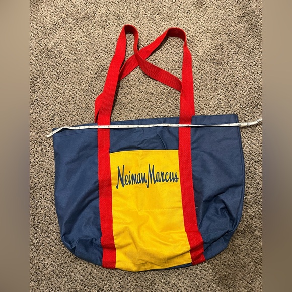 Vintage Neiman Marcus color-block canvas tote bag - Picture 4 of 5